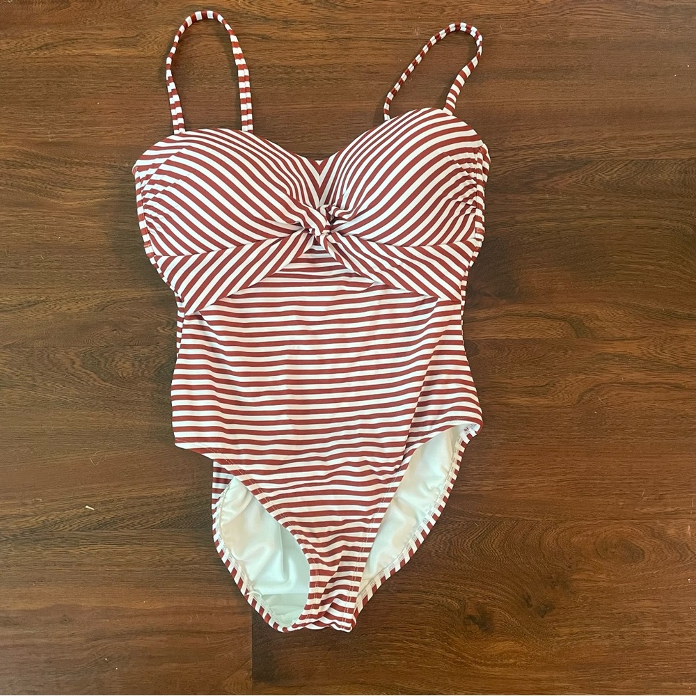 Kona Sol Red and White Swimsuit